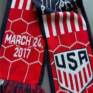 USA Soccer Scarf in Red and White